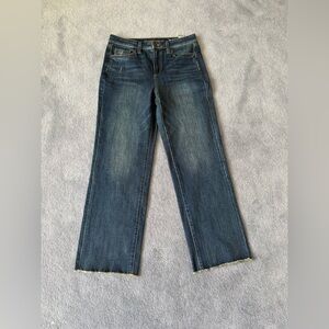 Chico’s High-Rise straight raw hem ankle length jeans size 8R (Chico’s size 1)